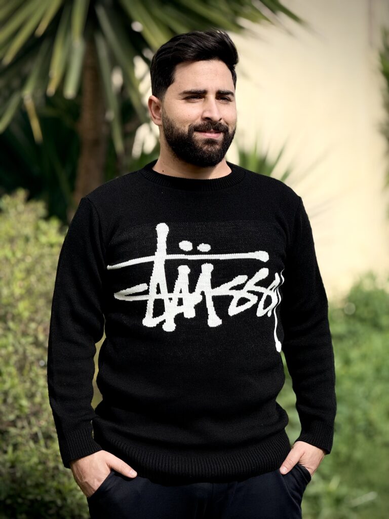 pull col rond jacquard