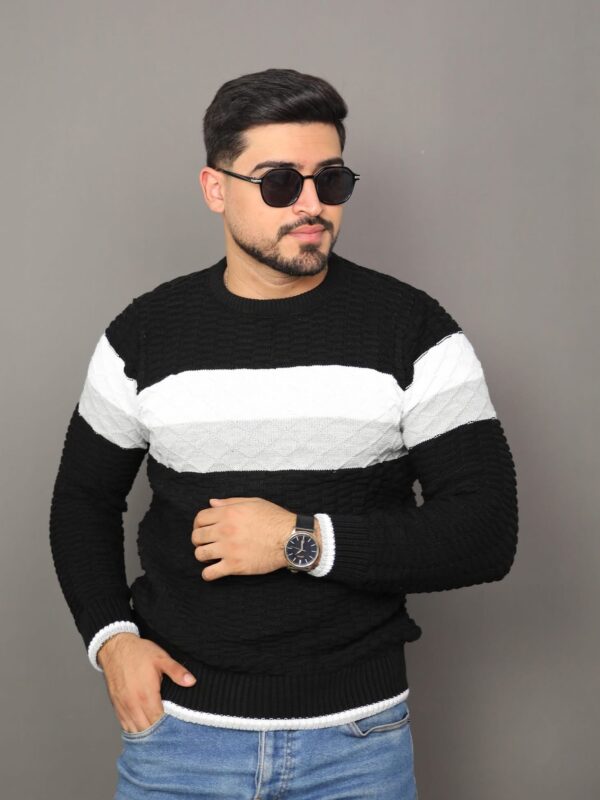 Pul rayé en tricot